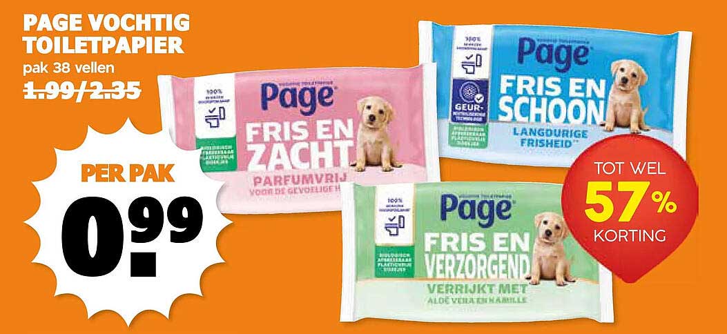 PAGE VOCHTIG TOILETPAPIER pak 38 vellen