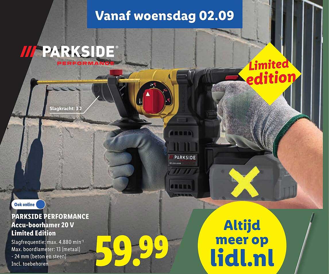 PARKSIDE PERFORMANCE Accu-boorhamer 20 V Limited Edition