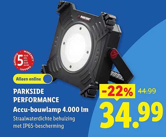 PARKSIDE PERFORMANCE Accu-bouwlamp 4.000 lm