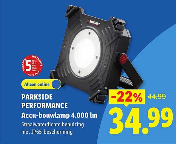 PARKSIDE PERFORMANCE Accu-bouwlamp 4.000 lm