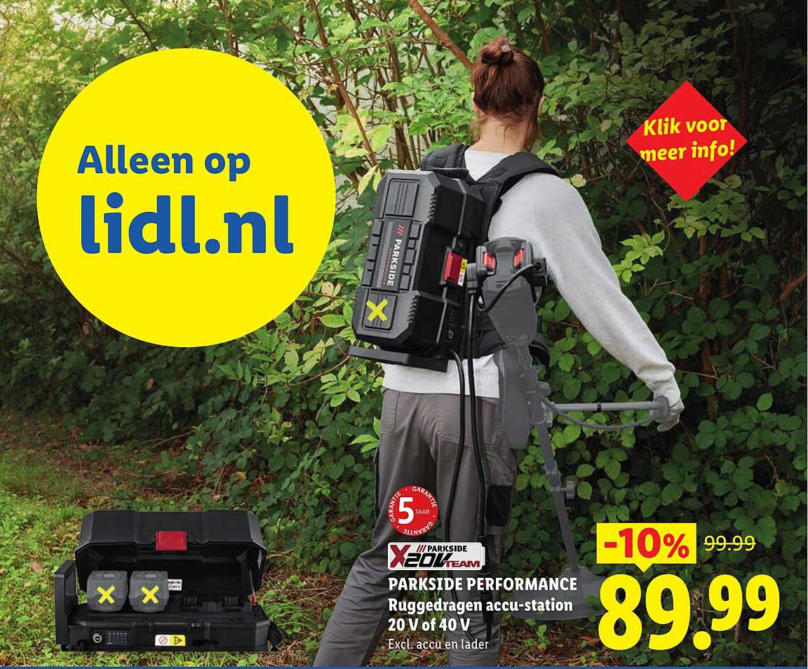 PARKSIDE PERFORMANCE Ruggedragen accu-station 20 V of 40 V -10%