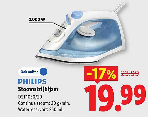 PHILIPS Stoomstrijkijzer DST1030/20 -17%