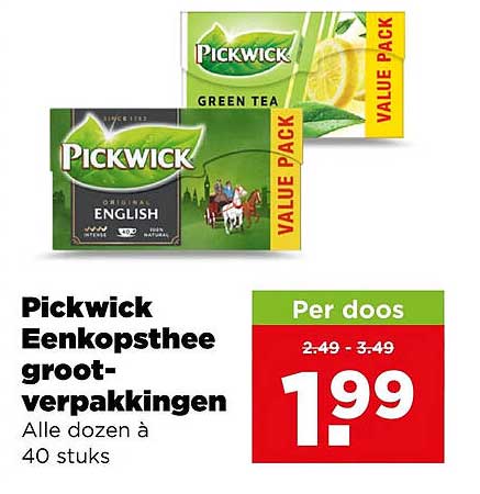 Pickwick Eenkopsthee groot-verpakkingen