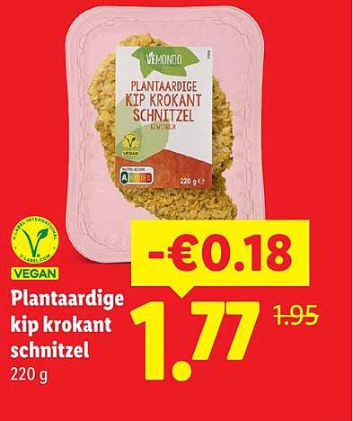 Plantaardige kip krokant schnitzel