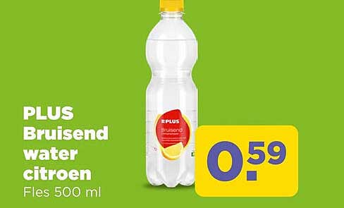 PLUS Bruisend water citroen Fles 500 ml
