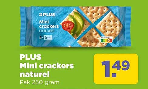 PLUS Mini crackers naturel Pak 250 gram