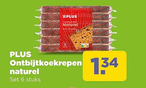 PLUS Ontbijtkoekrepen naturel Set 6 stuks