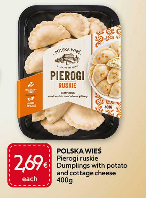 POLSKA WIEŚ Pierogi ruskie Dumplings with potato and cottage cheese 400g
