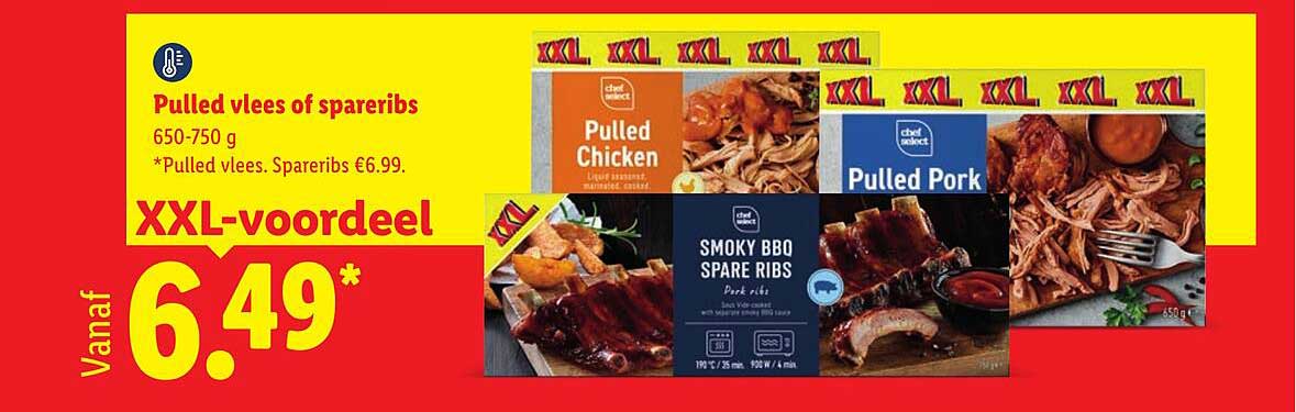 Pulled vlees of spareribs XXL-voordeel