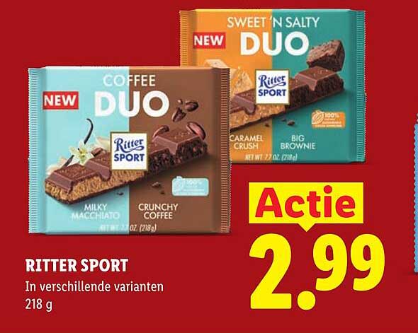 RITTER SPORT In verschillende varianten 218 g