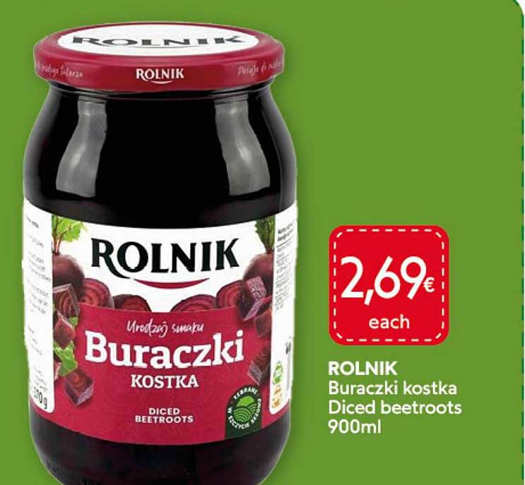 ROLNIK Buraczki kostka Diced beetroots 900ml