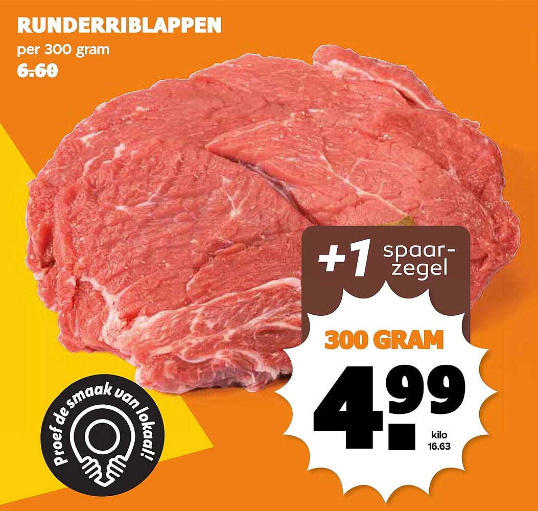RUNDERRIBLAPPEN per 300 gram +1 spaarzegel