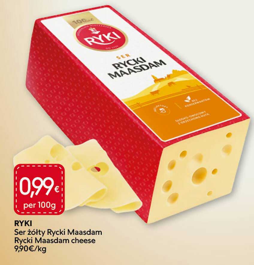 RYKI Ser żółty Rycki Maasdam Rycki Maasdam cheese