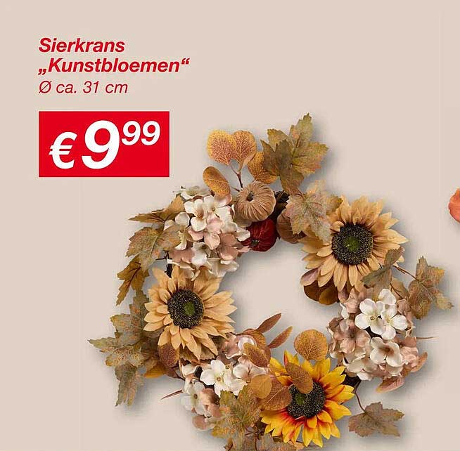 Sierkrans „Kunstbloemen“ Ø ca. 31 cm