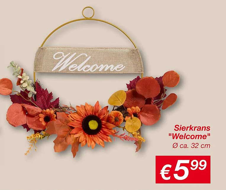 Sierkrans "Welcome" Ø ca. 32 cm