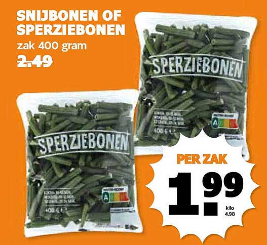 SNIJBONEN OF SPERZIEBONEN zak 400 gram