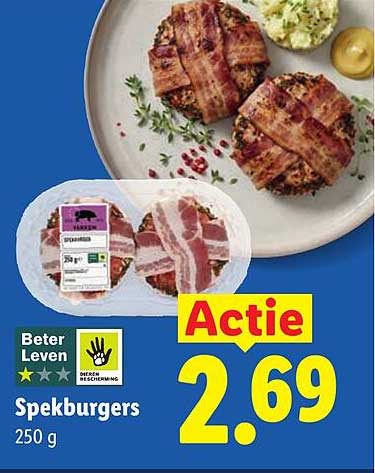 Spekburgers 250 g Actie