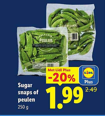 Sugar snaps of peulen 250 g