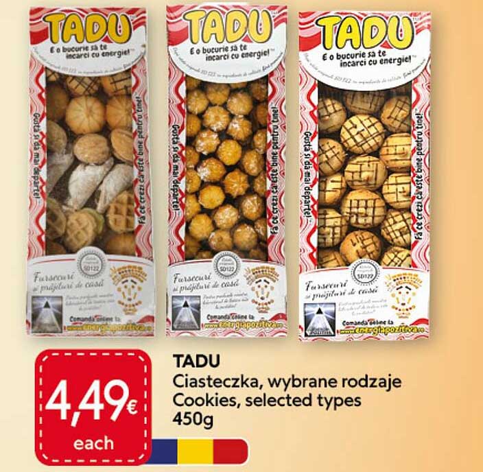TADU Ciasteczka, wybrane rodzaje Cookies, selected types 450g