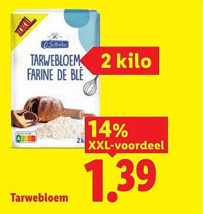 Tarwebloem 2 kilo 14% XXL-voordeel