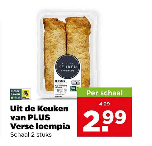 Uit de Keuken van PLUS Verse loempia Schaal 2 stuks