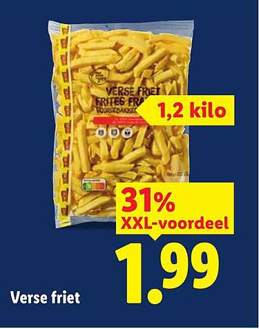 Verse friet 1,2 kilo 31% XXL-voordeel