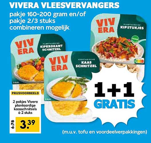 Vivera vleesvervangers 1+1 gratis