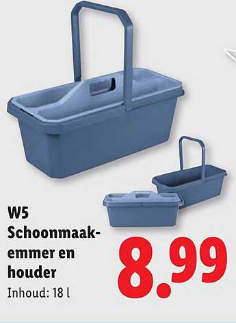 W5 Schoonmaak-emmer en houder
