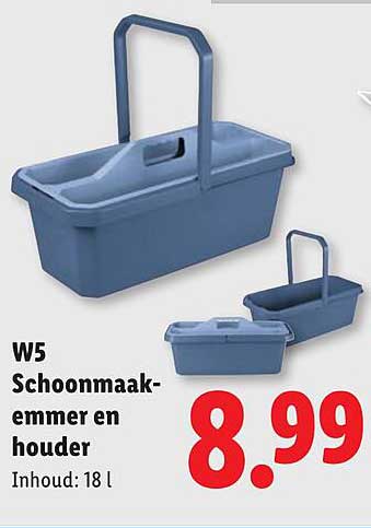 W5 Schoonmaak-emmer en houder
