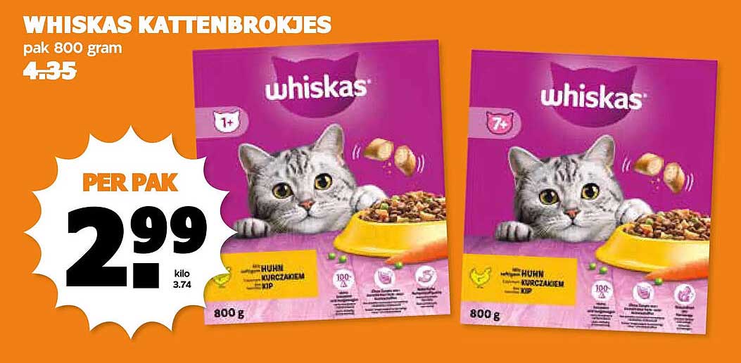 WHISKAS KATTENBROKJES pak 800 gram