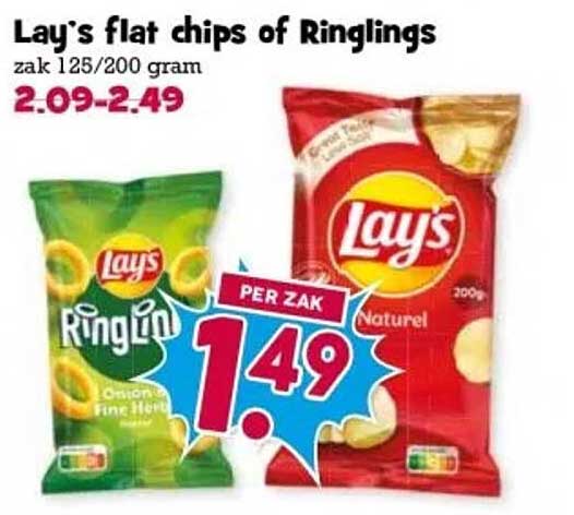 Lays Renteng Lay's Ringlings Of Lay's Natuurl Chips Aanbieding bij Boon's Markt ...