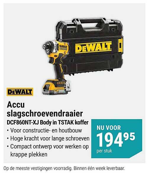 Accu slagschroevendraaier DCF860NT-XJ Body in TSTAK koffer