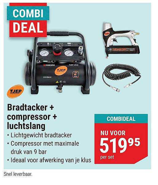 Bradtacker + compressor + luchtslang