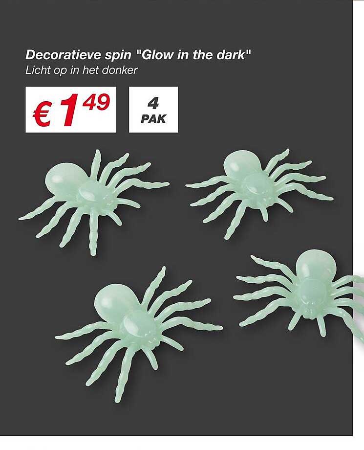 Decoratieve spin "Glow in the dark" Licht op in het donker