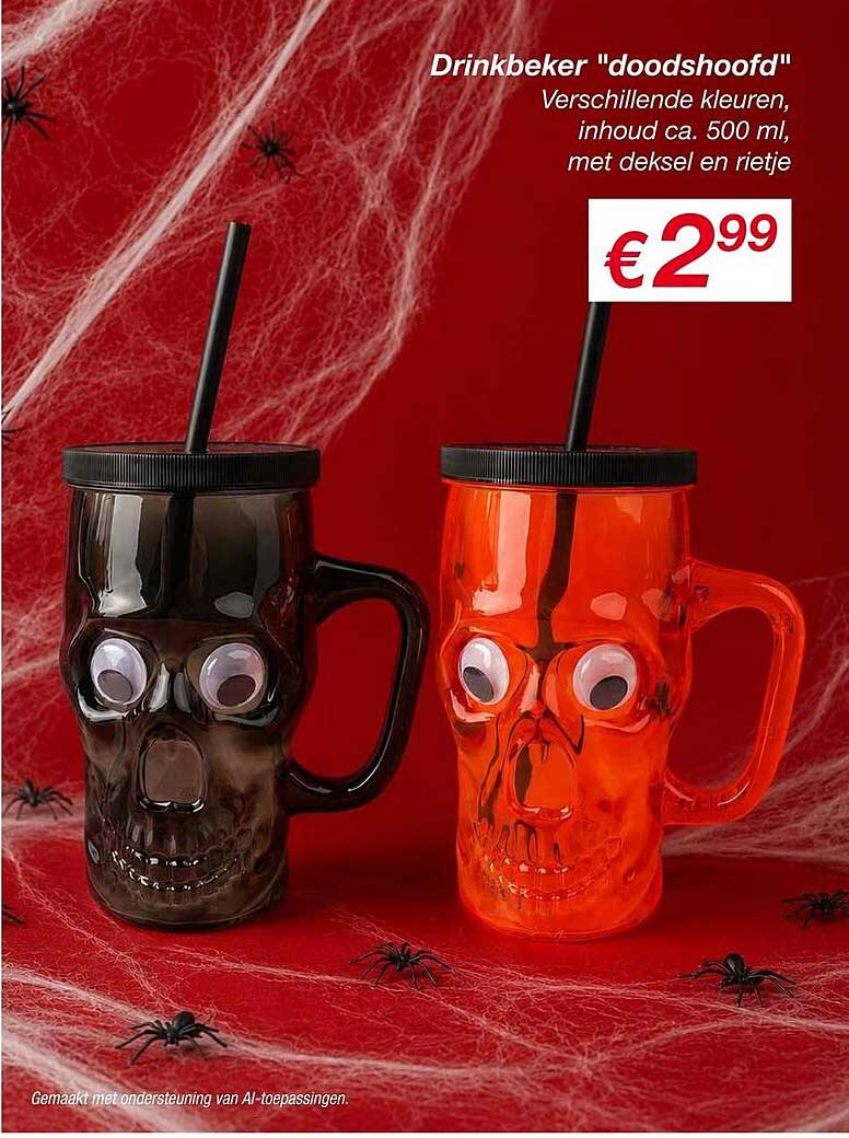Drinkbeker "doodshoofd"