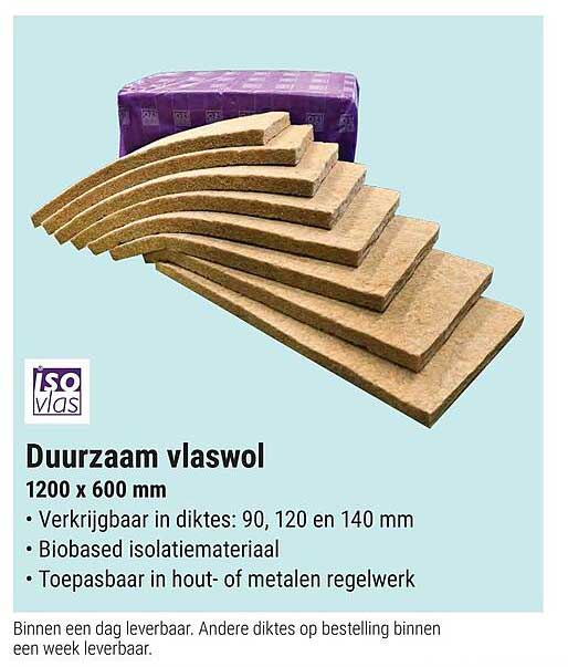 Duurzaam vlaswol 1200 x 600 mm