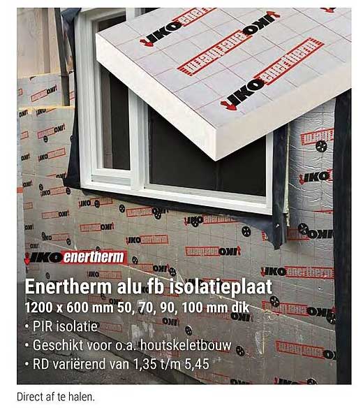 Enertherm alu fb isolatieplaat 1200 x 600 mm 50, 70, 90, 100 mm dik