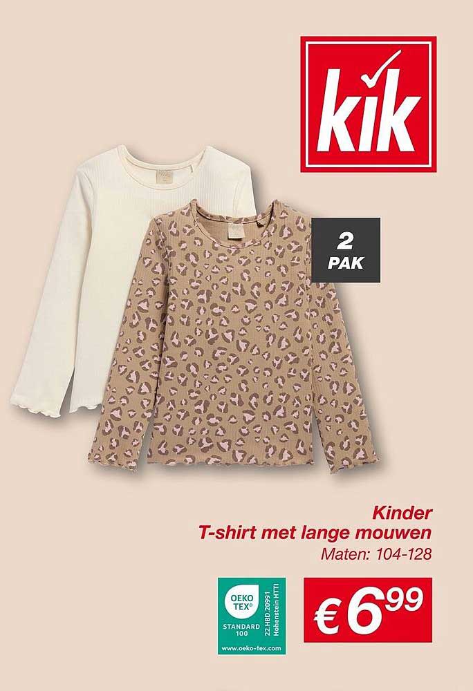 Kinder T-shirt met lange mouwen 2 PAK
