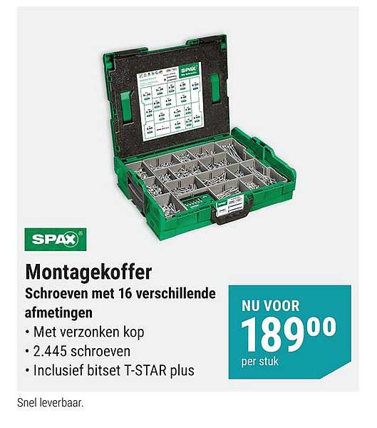 Montagekoffer Schroeven met 16 verschillende afmetingen