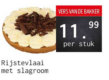 Rijstevlaai met slagroom