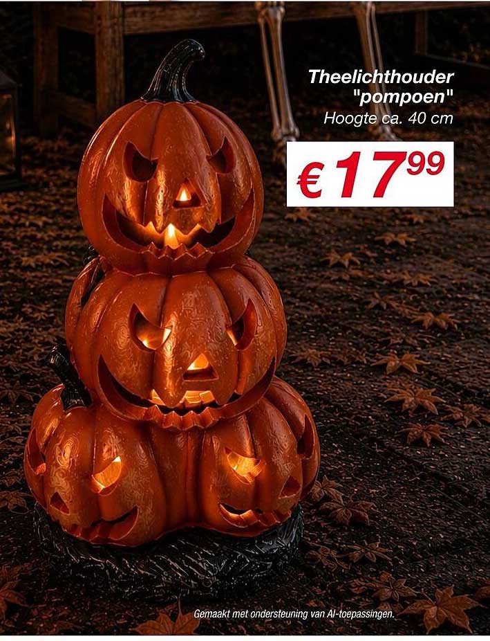 Theelichthouder "pompoen" Hoogte ca. 40 cm