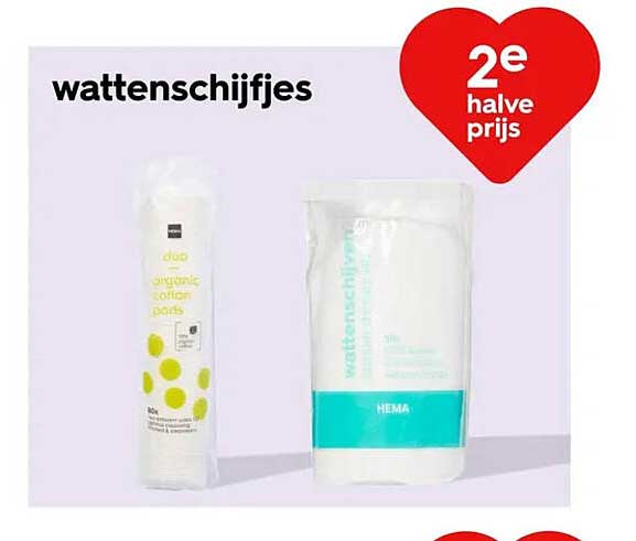 wattenschijfjes 2e halve prijs