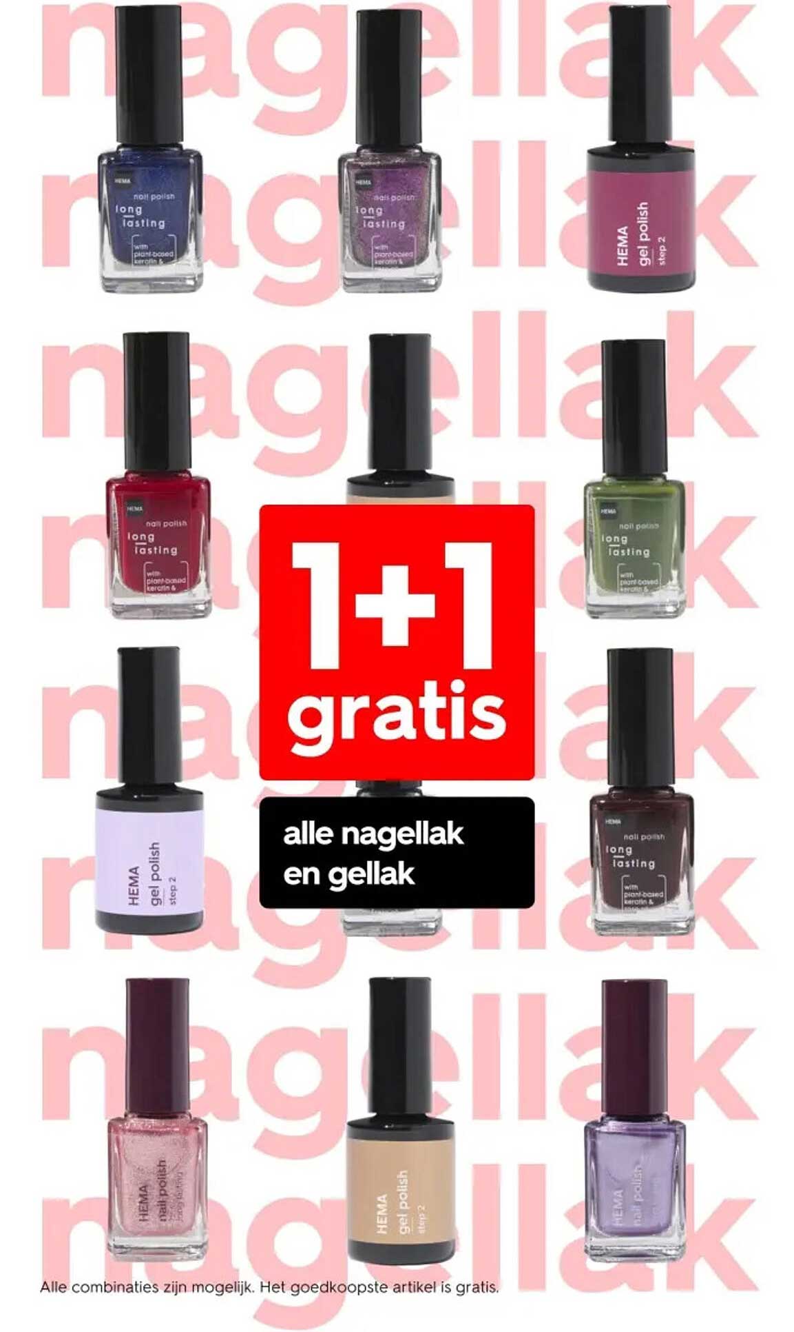 1+1 gratis alle nagellak en gellak
