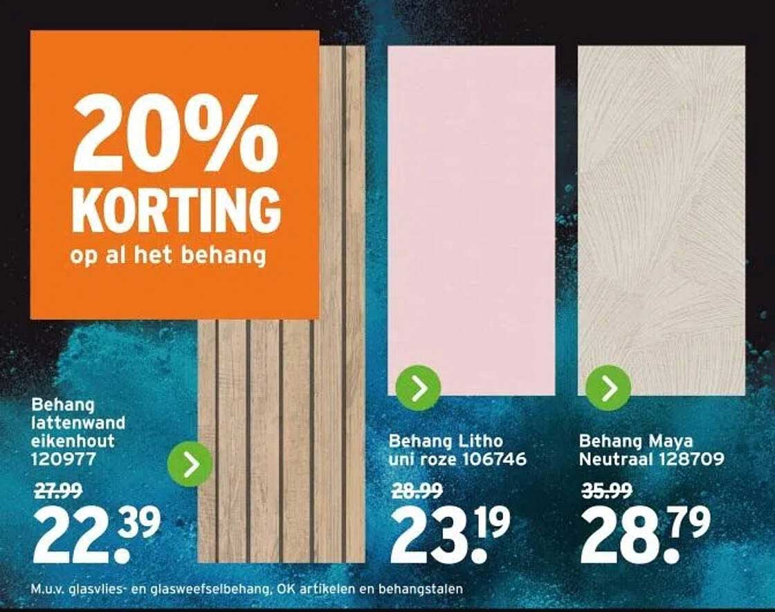 20% KORTING op al het behang
