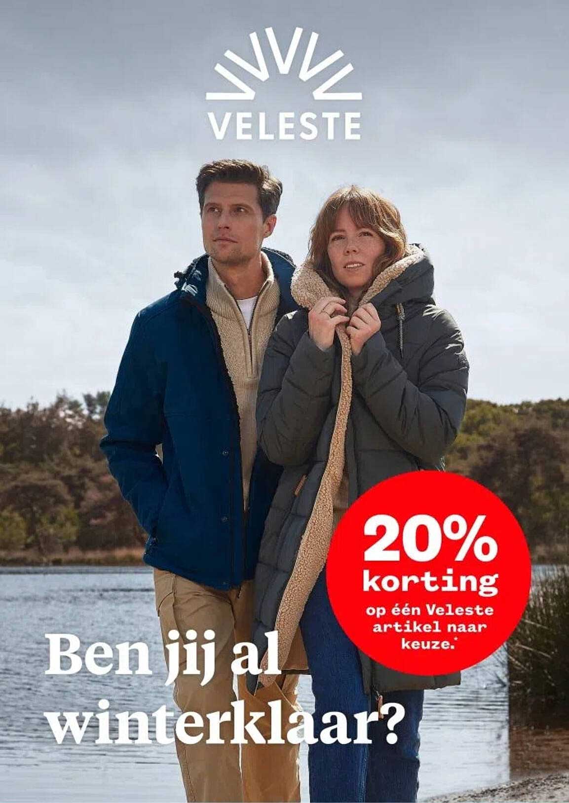 20% korting op één Veleste artikel naar keuze.