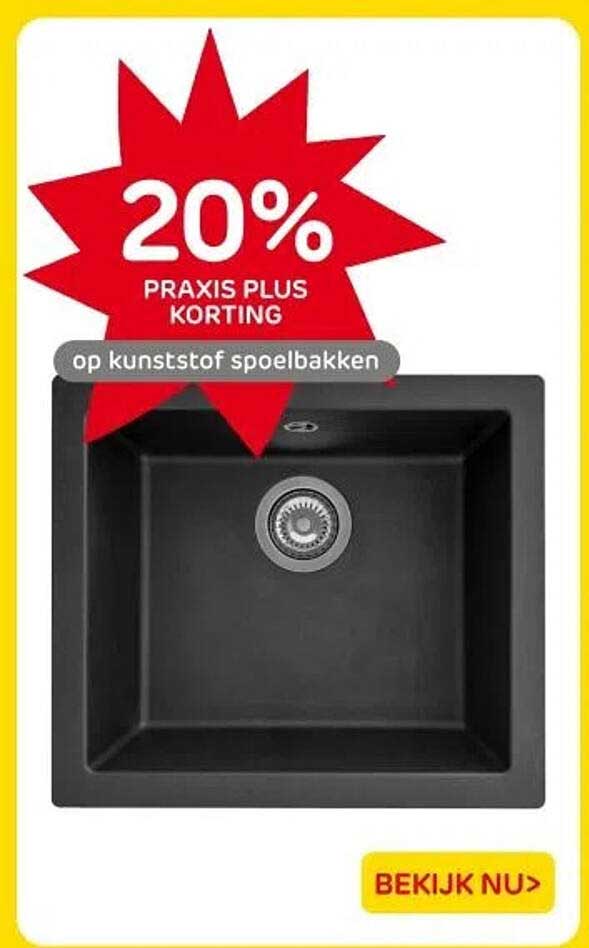 20% PRAIS PLUS KORTING op kunststof spoelbakken