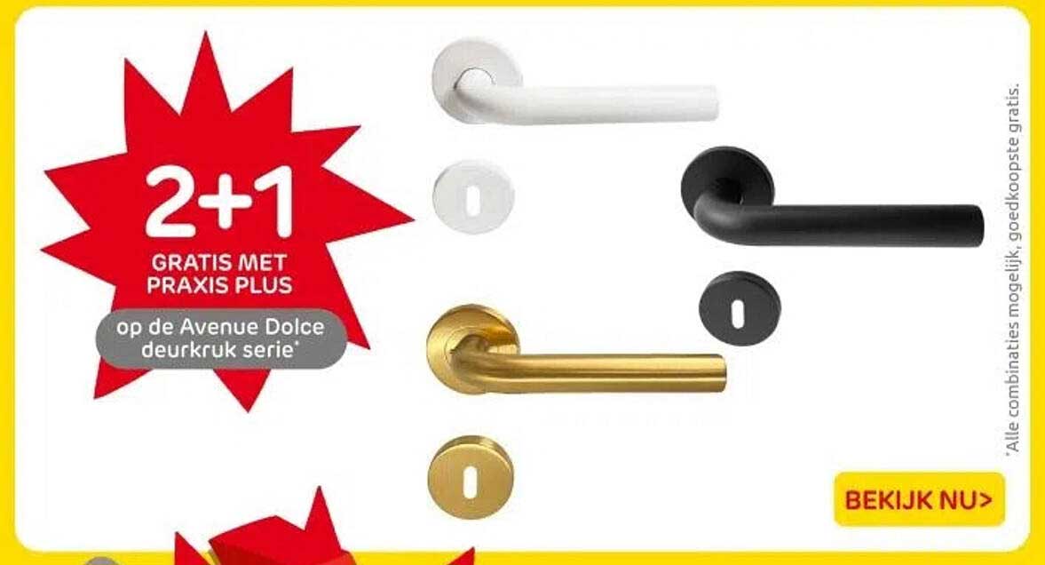 2+1 GRATIS MET PRAXIS PLUS op de Avenue Dolce deurruk serie