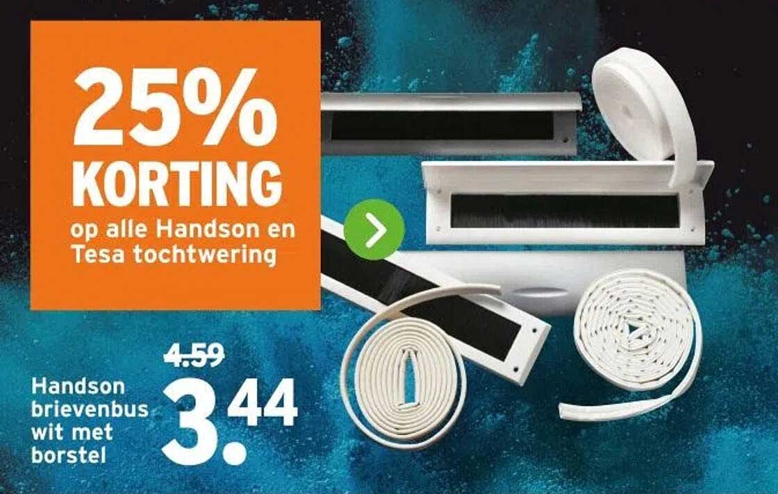 25% KORTING op alle Handson en Tesa tochtwering