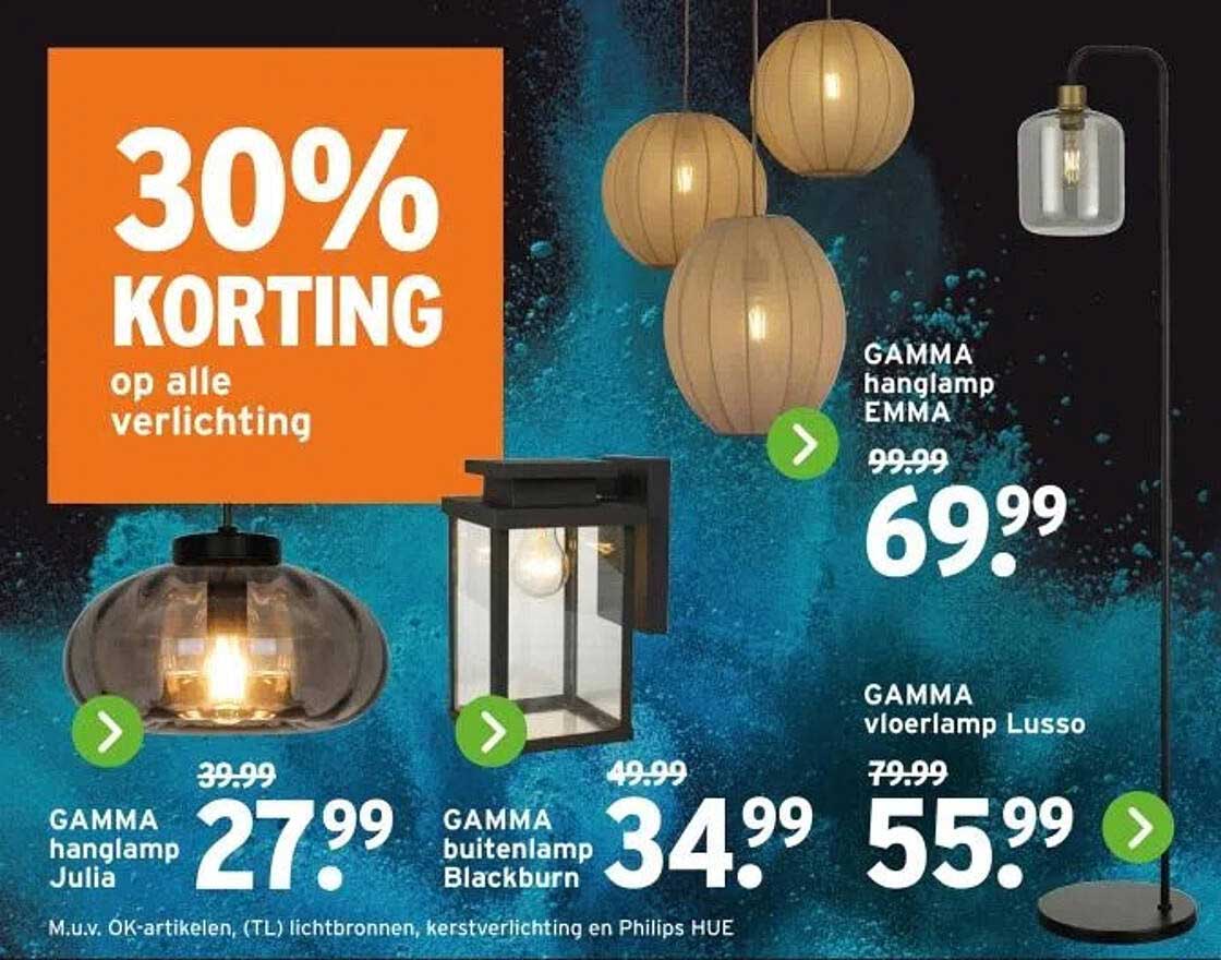 30% KORTING op alle verlichting