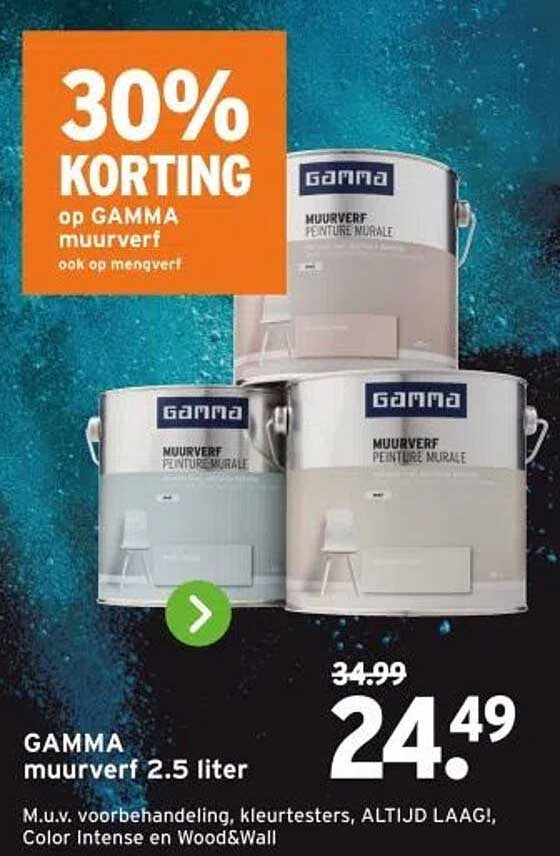 30% KORTING op GAMMA muurverf